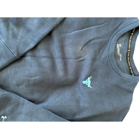 Under Armour Project Rock Fleece Oversized Crew Sweatshirt Navy Size Small w3206 - Picture 7 of 9